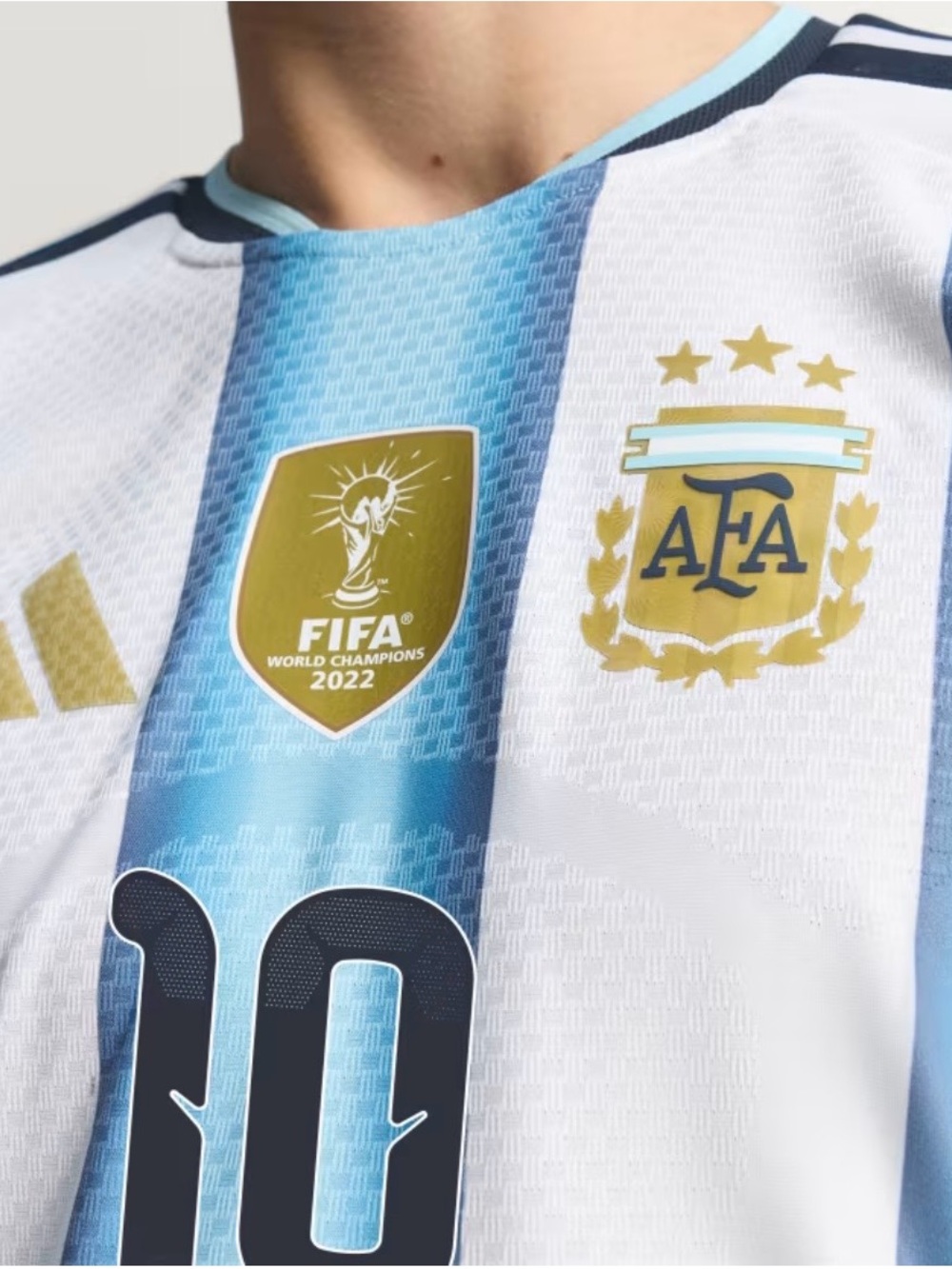 adidas White & Sky Blue Authentic Soccer Jersey
